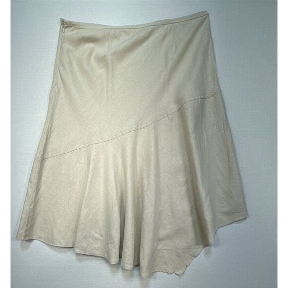 Westport 1962 Womens Maxi Skirt 18 Tan Beige Linen Blend Coastal Minimalist - Picture 9 of 12